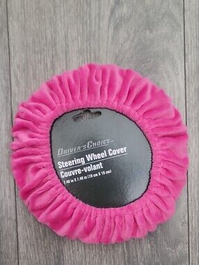 Driver's Choice Pink Plush Steering Wheel Cover